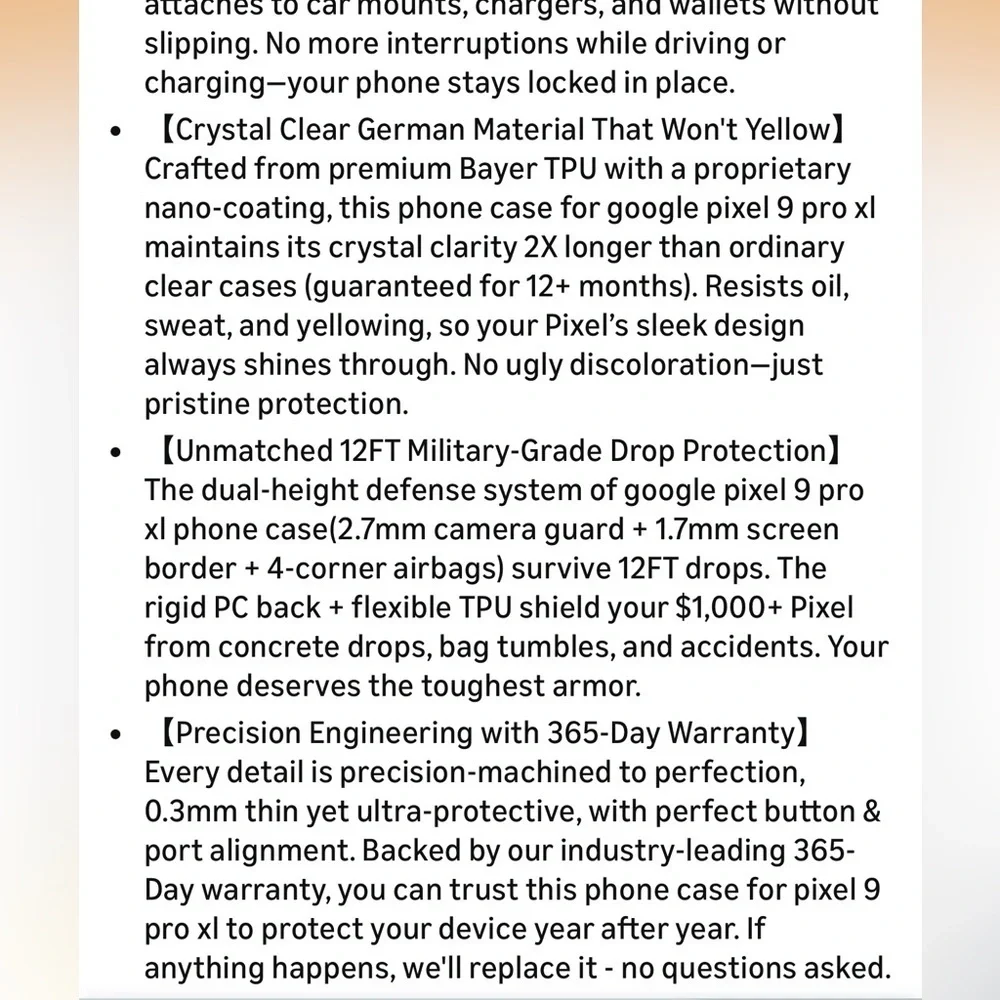 Phone Case with Screen Protector for Google Pixel 9 pro XL